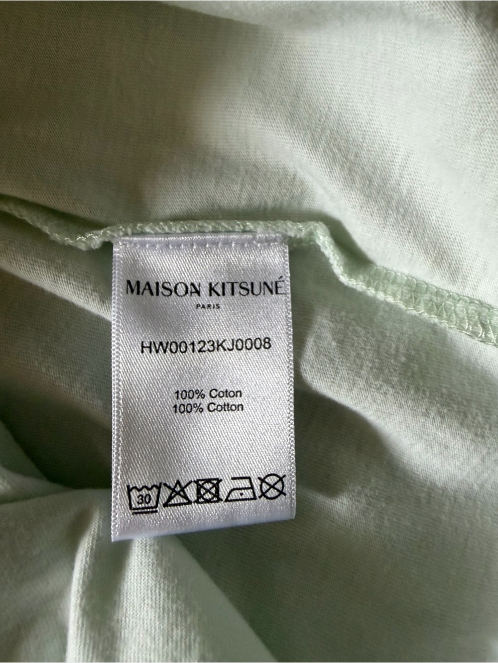 MAISON KITSUNE Mint Green Dog Tee with Multicolor Fox Motif - Picture 4 of 4